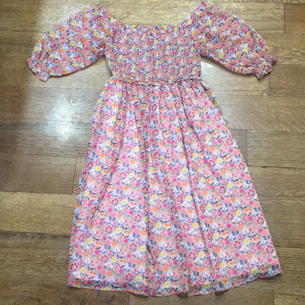 Lili Sidonio Floral Off Shoulder Midi Dress size Medium